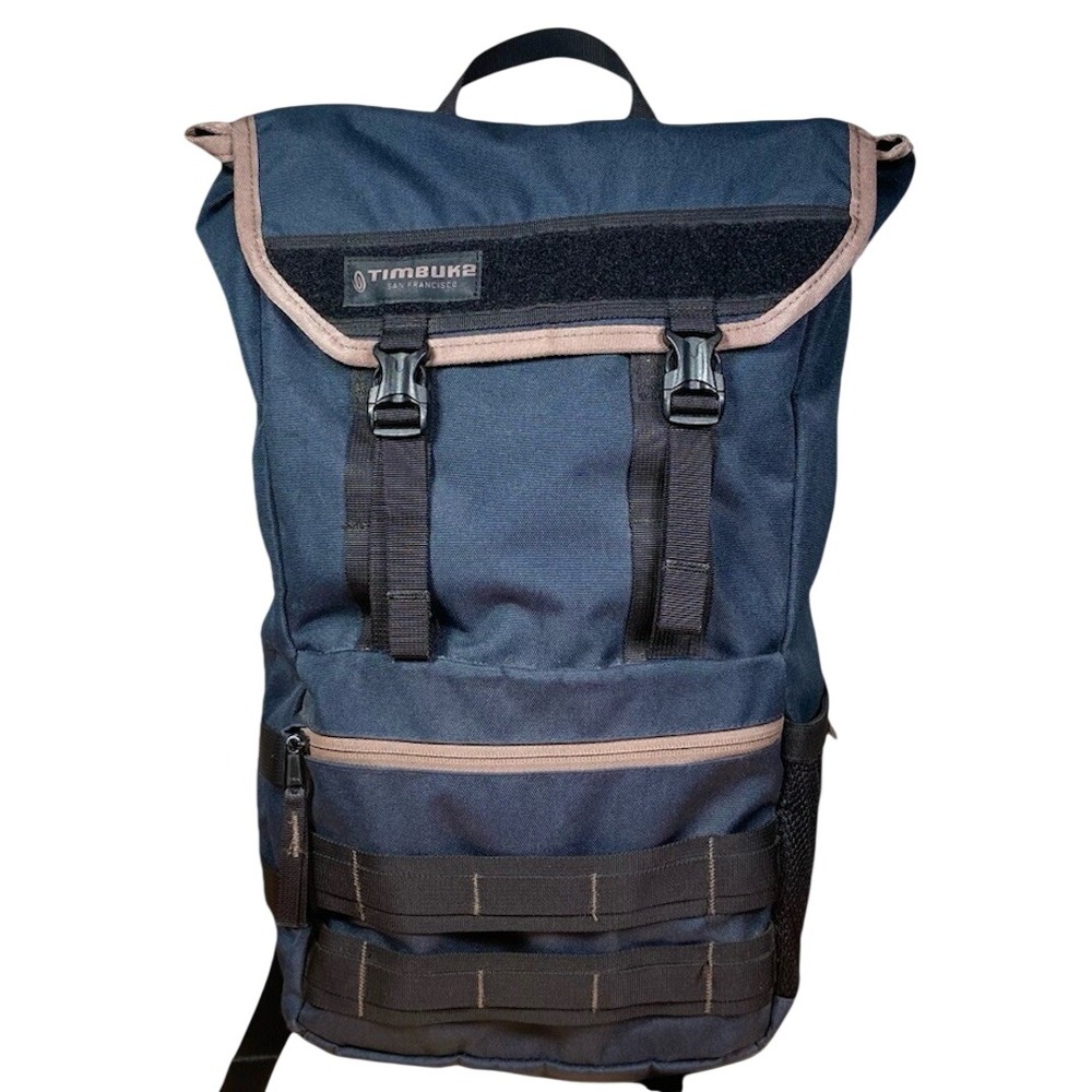 Timbuk2 Rogue Backpack Navy Gray Roll Top Commuter Laptop Travel Bag